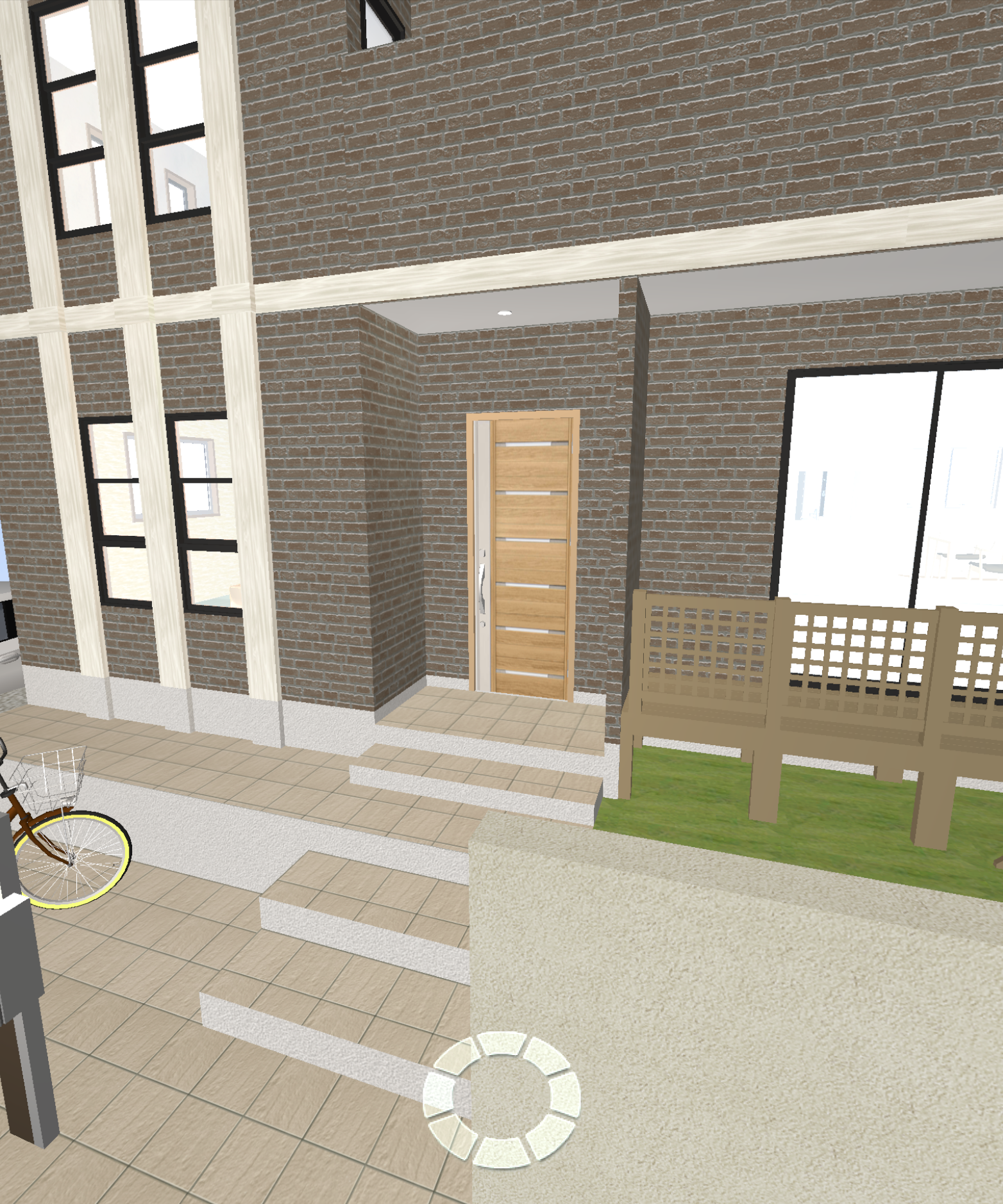 玄関アプローチの3Dパース